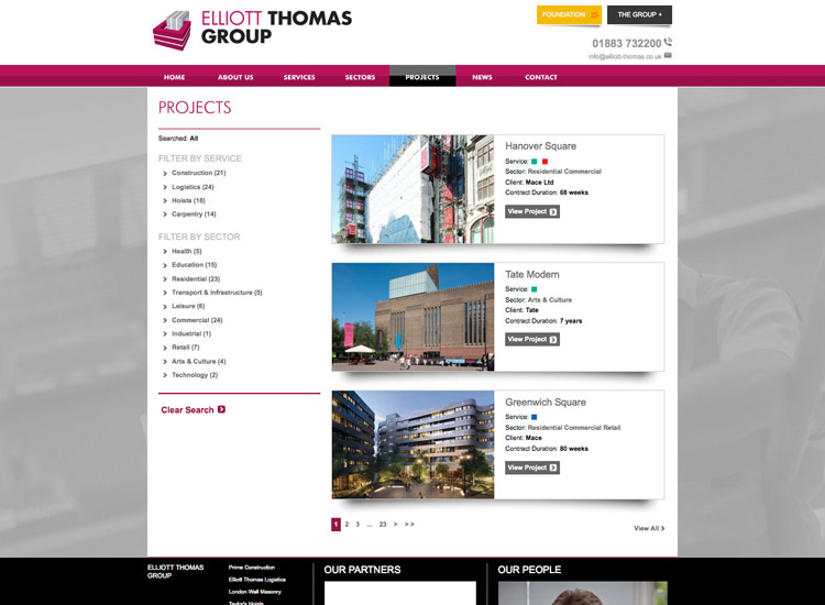 A Hole Productions - Artwork and Design - Elliot Thomas Group - Website